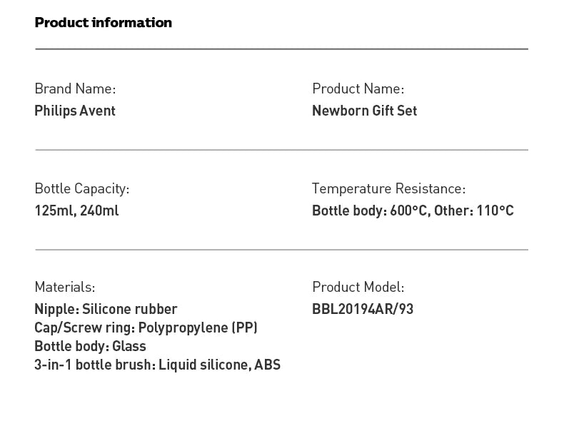 Set de Regalo Philips Avent para Recién Nacidos | Biberones de Vidrio Puro y Cepillo 3 en 1