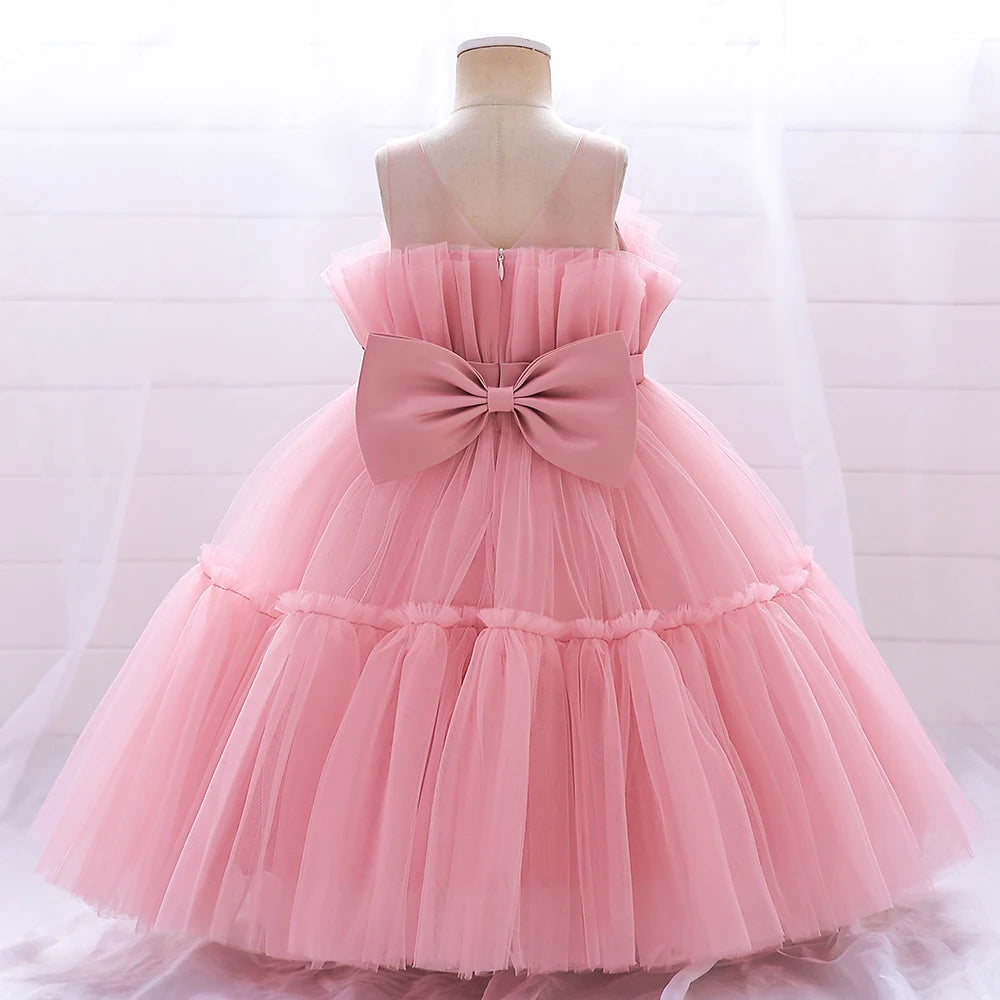 Vestido Tutú de Princesa para Bebé y Niña | Ideal para Bautizo, Primer Cumpleaños y Fiestas (6M-10T)