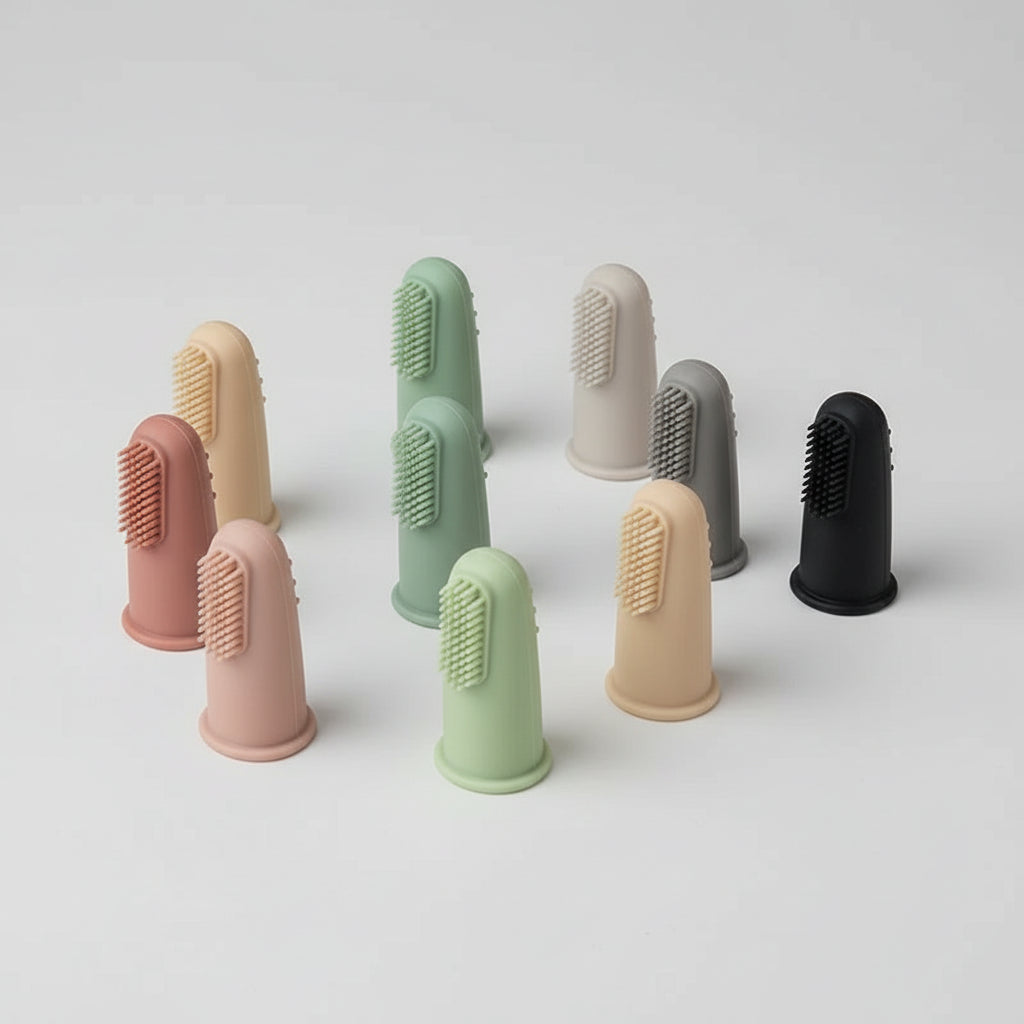 Set de Cepillos de Dedo para Bebé, Silicona 100% Segura (3 Piezas)