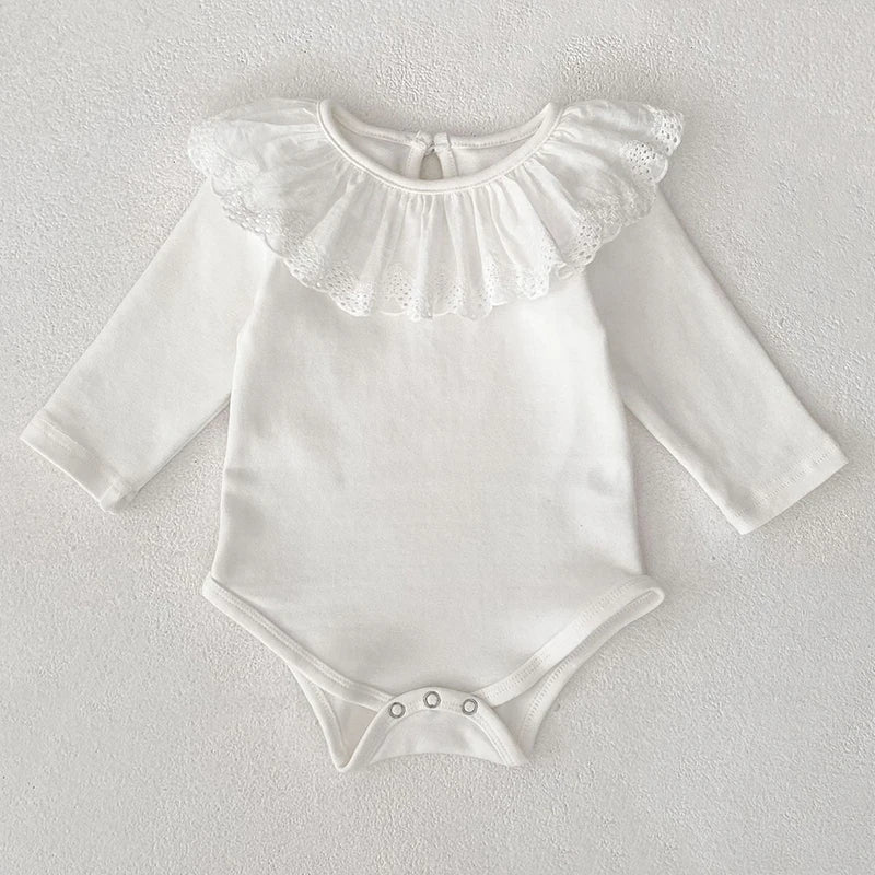 Mameluco de Princesa Navideño  con Cuello de Pétalo (Otoño-Invierno)