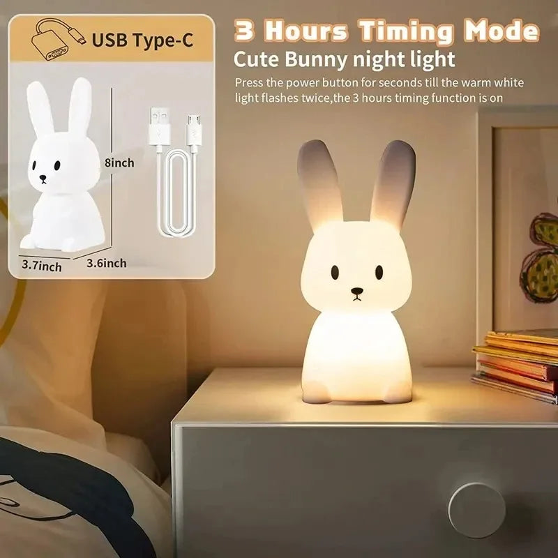 Luz LED nocturna de silicona con sensor táctil.