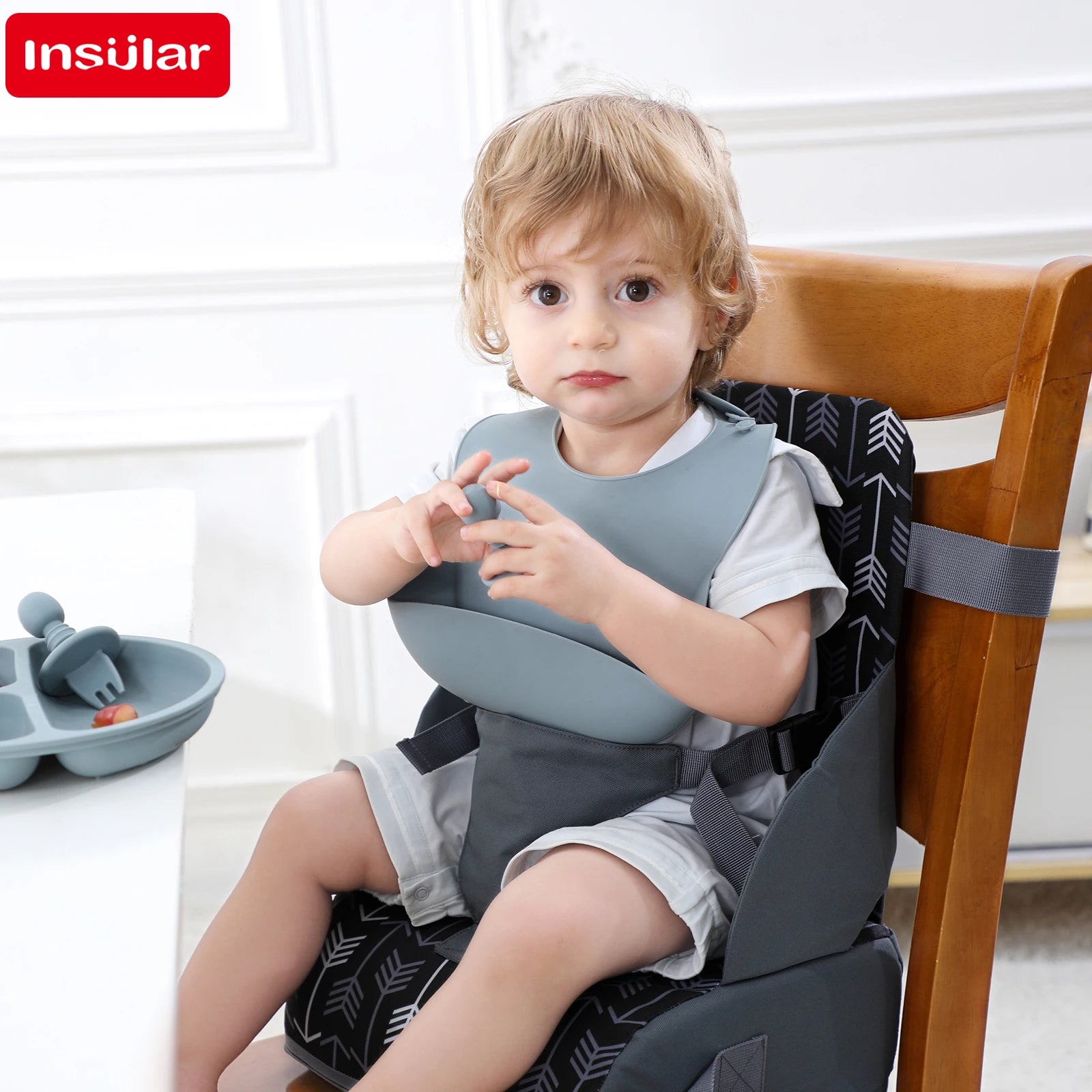 Cojín Elevador asiento portátil Plegable INSULAR para Silla de Comida