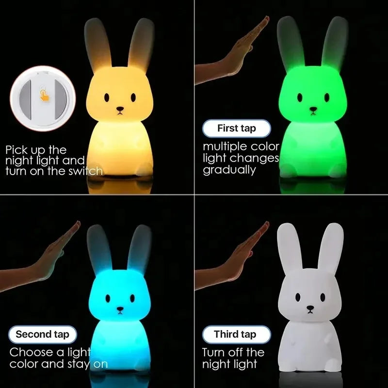 Luz LED nocturna de silicona con sensor táctil.