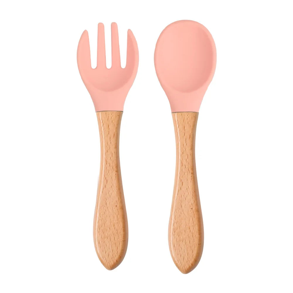 Set de Cubiertos de Entrenamiento – Silicona y Madera