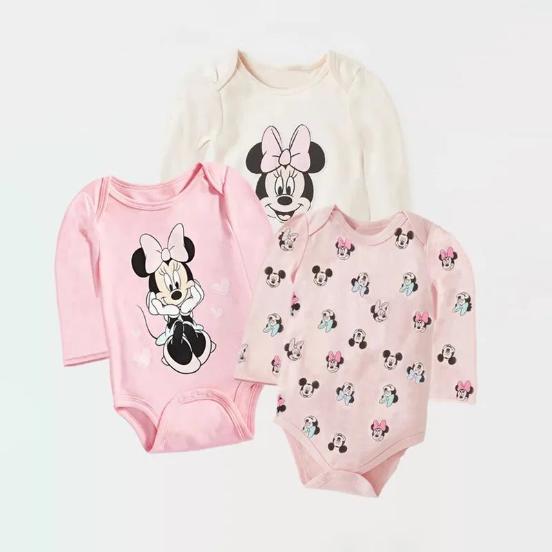Set de 3 Bodys de Mickey Mouse - Algodón Suave (Primavera/Verano)