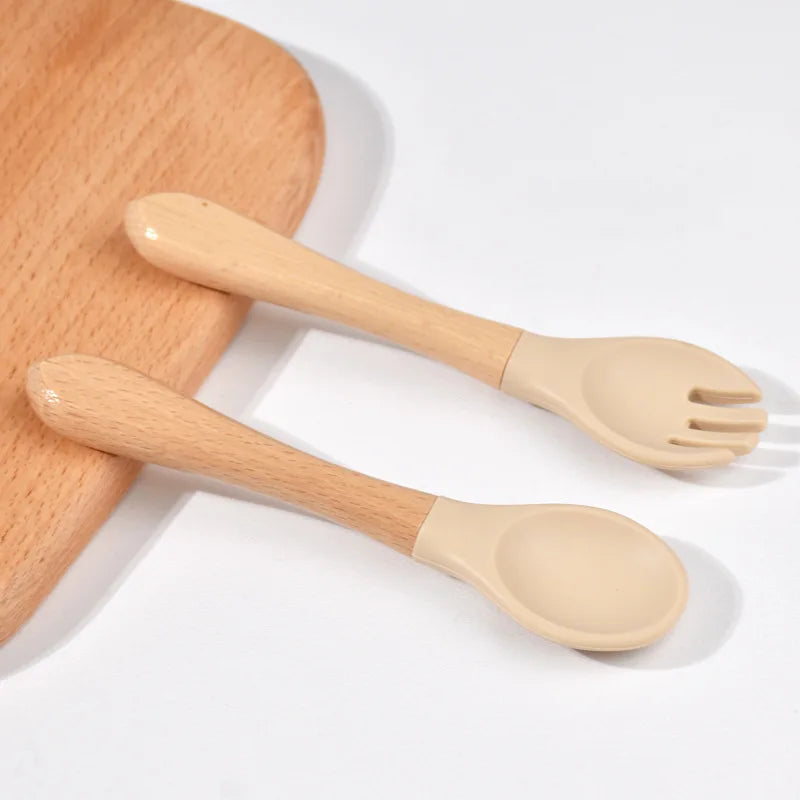 Set de Cubiertos de Entrenamiento – Silicona y Madera