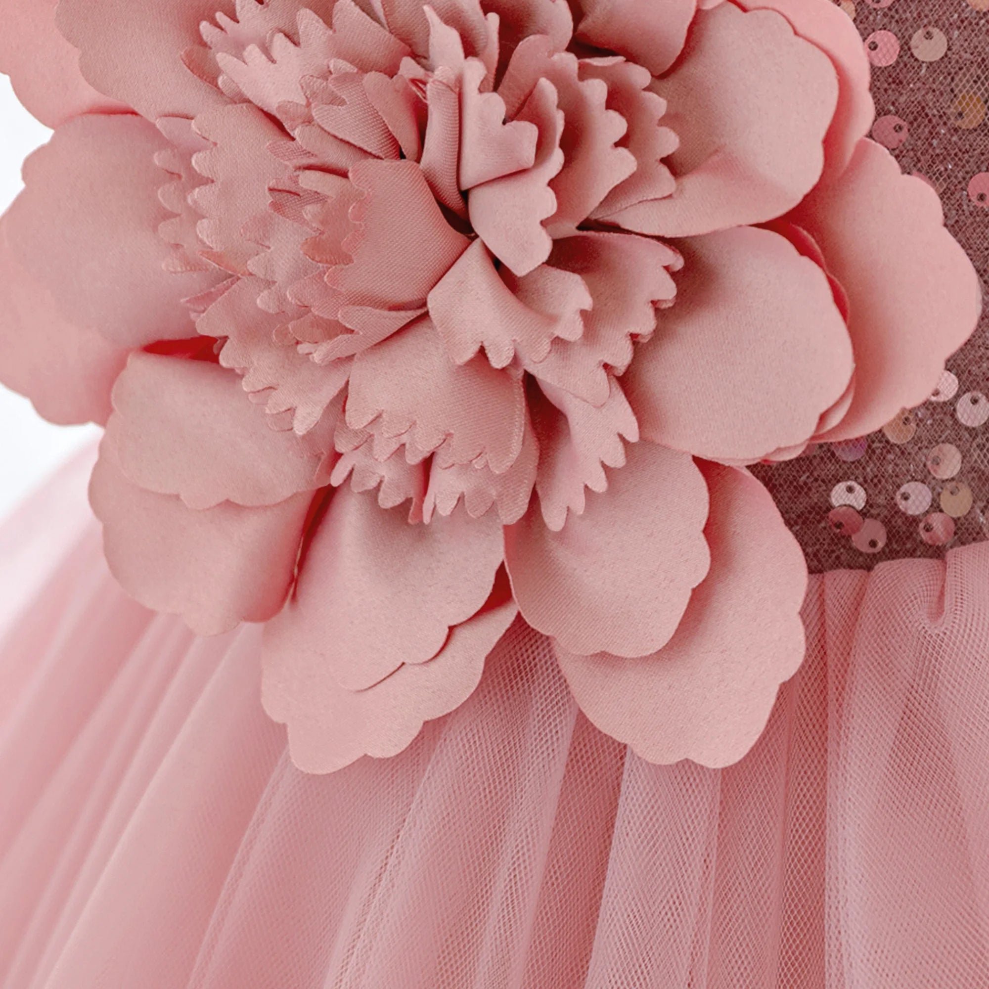 Vestido Elegante de Flores y Lentejuelas para Bebé Niña| Ideal para Bautizos y Primer Cumpleaños  (6M-3T)