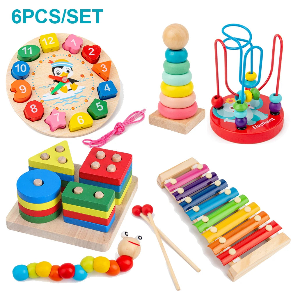 Juguetes de Madera Sensoriales | Estímulo Táctil y Motor Fino | Diseño Montessori