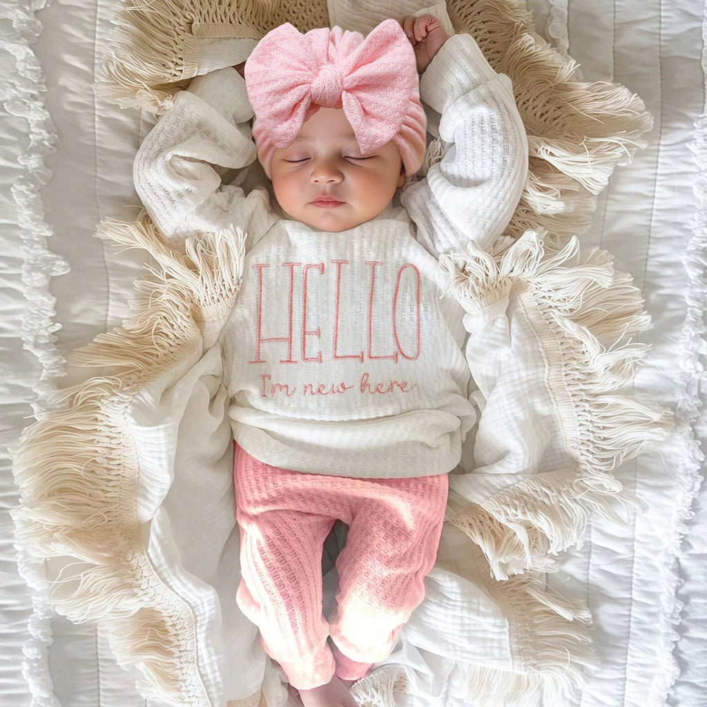 Conjunto "Hello" para Recién Nacido: Outfit para Fotos y Salida del Hospital