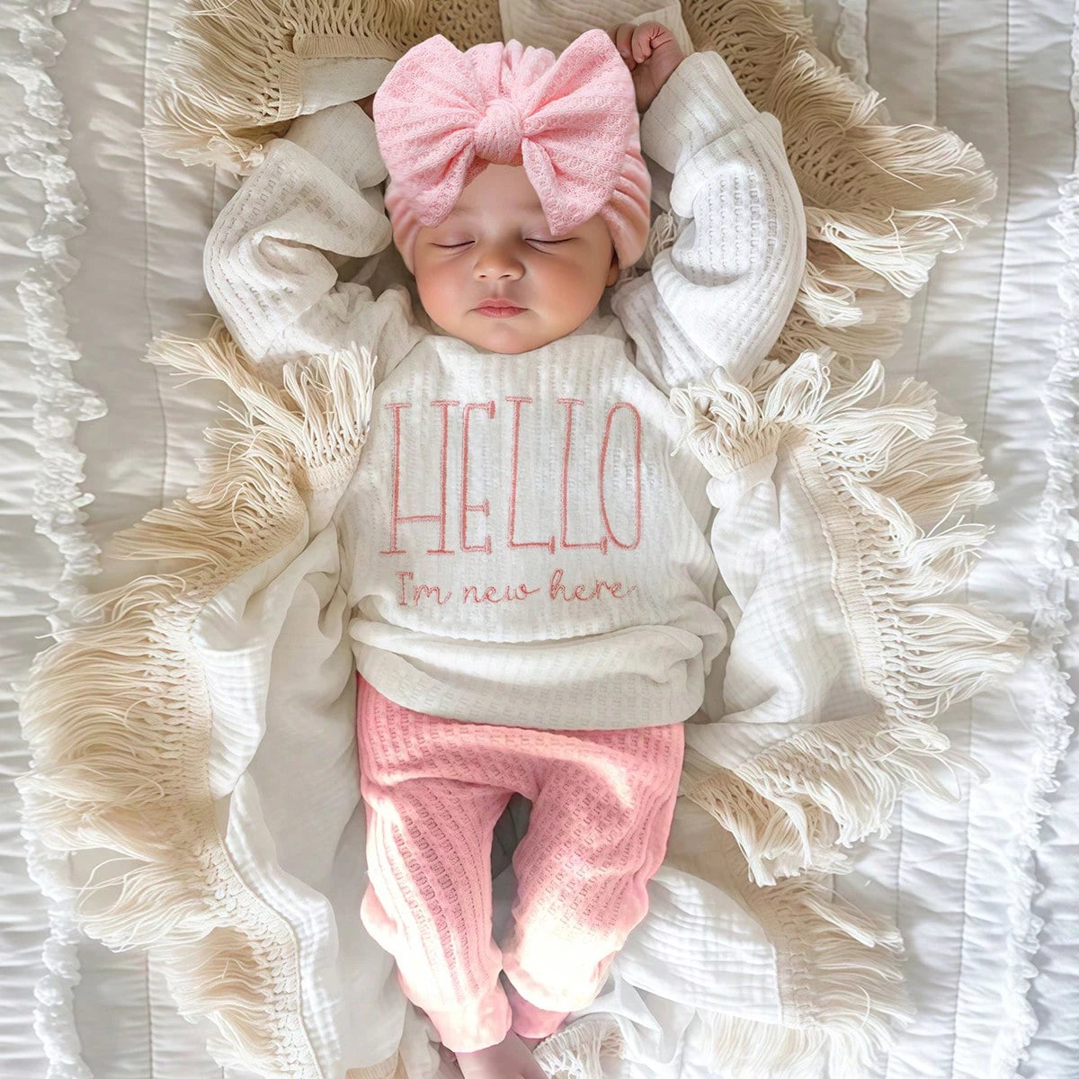 Conjunto "Hello" para Recién Nacido: Outfit para Fotos y Salida del Hospital