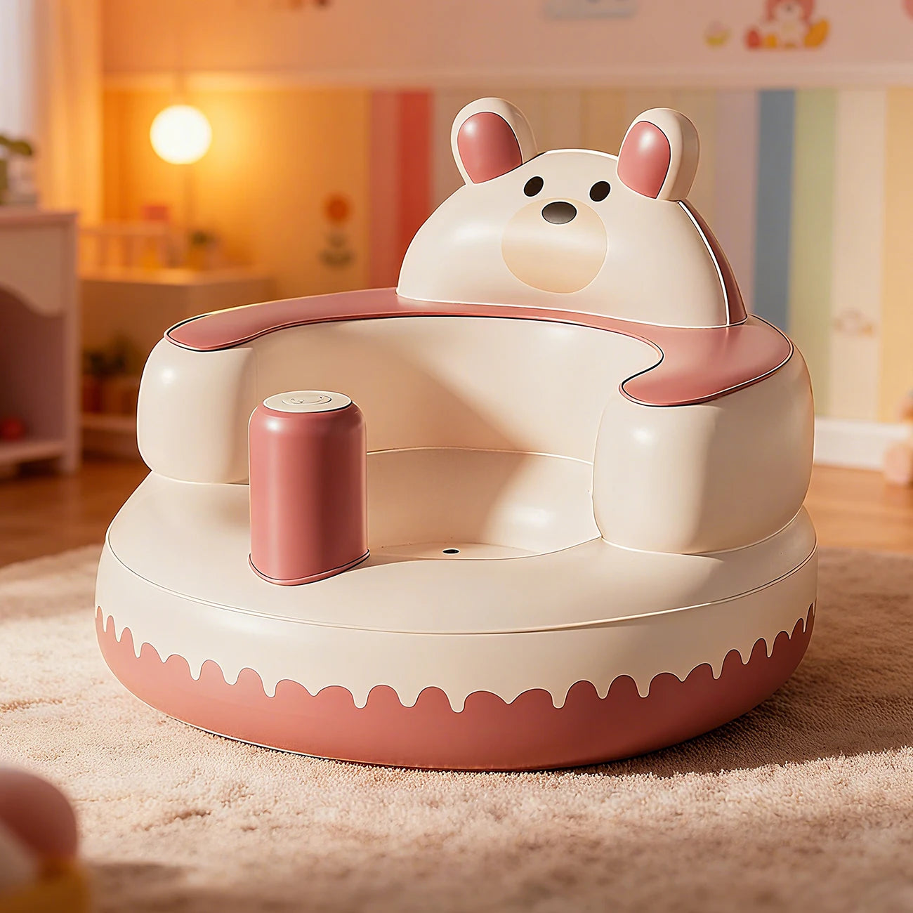 Asiento Inflable de Piso para Bebé: Portátil, Ecológico y Versátil (3 Meses en Adelante)