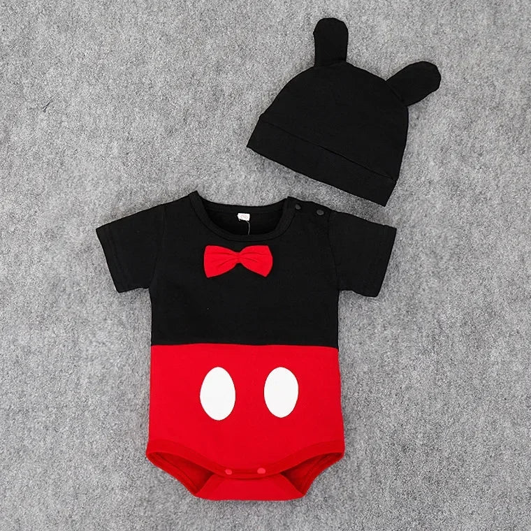 Conjunto de Verano Mickey y Minnie Mouse  | Mameluco y Falda (0-12 meses)
