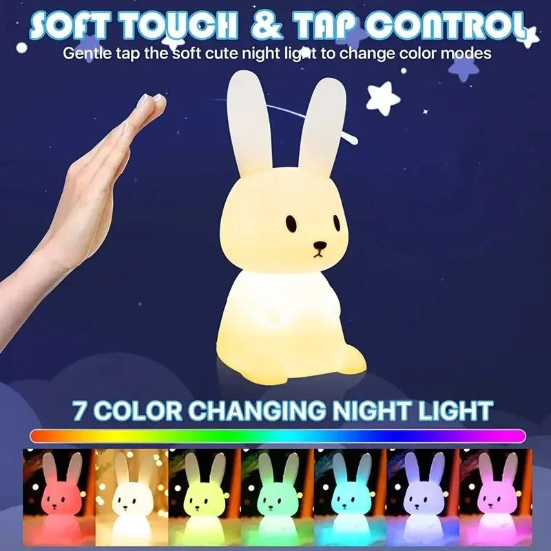 Luz LED nocturna de silicona con sensor táctil.