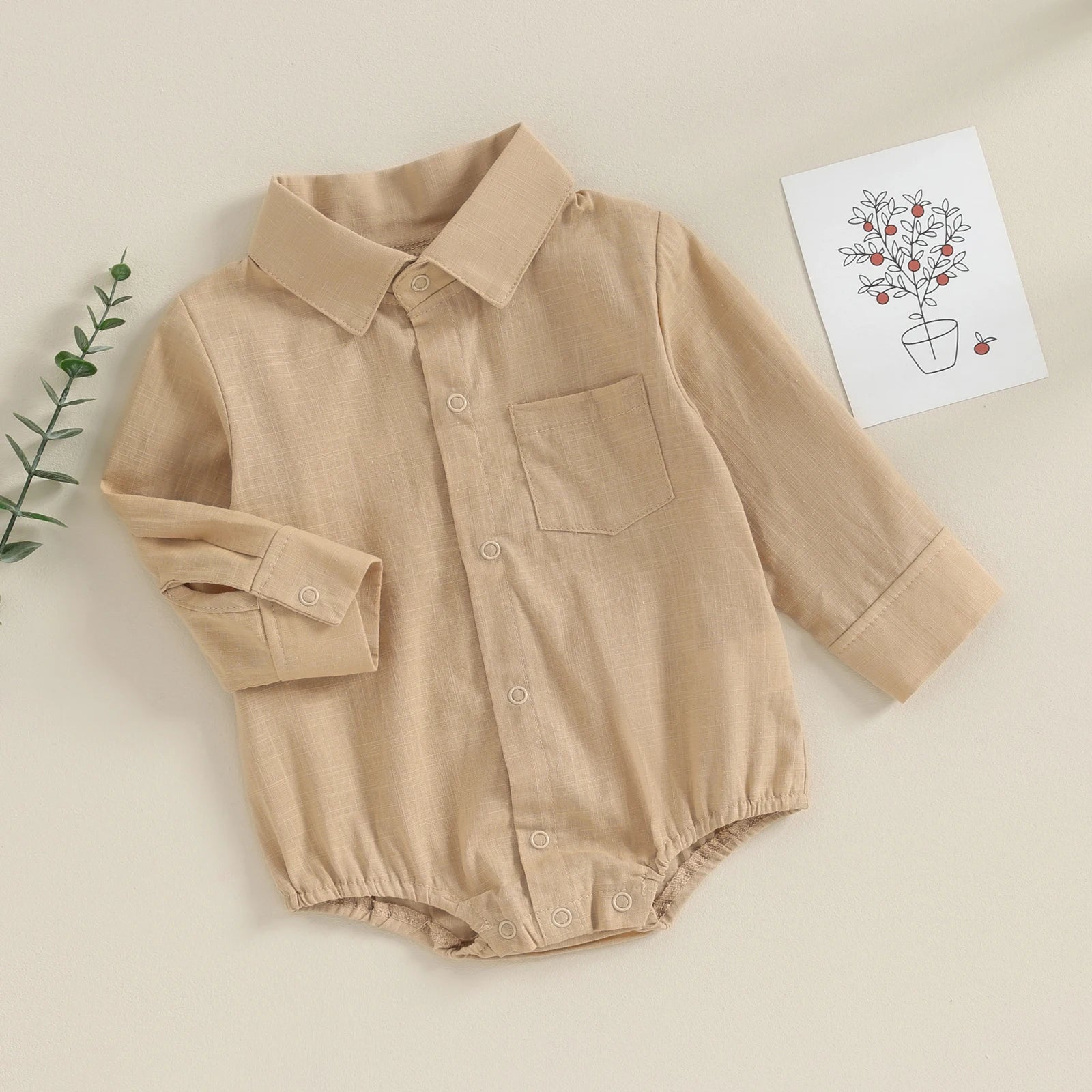 Mameluco/Body Estilo Camisa de Vestir para Bebé Niño (0-24 Meses)