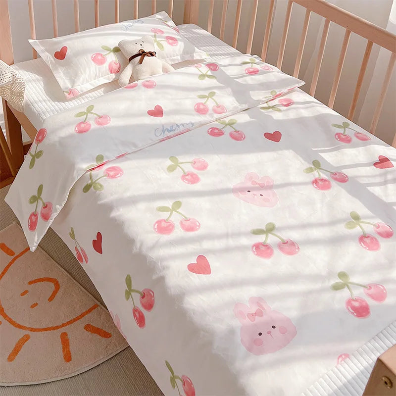 Set de Cama para Cuna Premium | Estampado Reactivo y Relleno de Seda