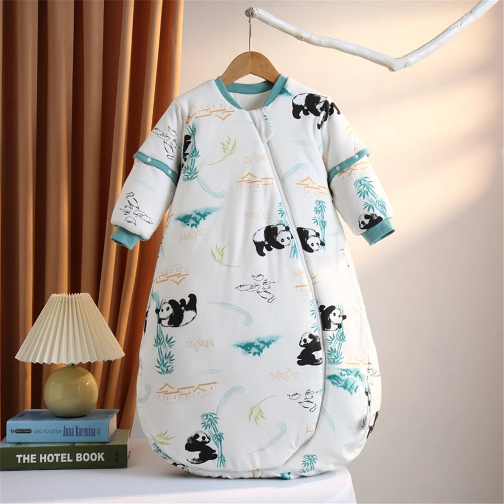 Saco de Dormir de Algodón (Grado Térmico 2.5): Mangas Largas Anti-Patadas (0-3 Años)