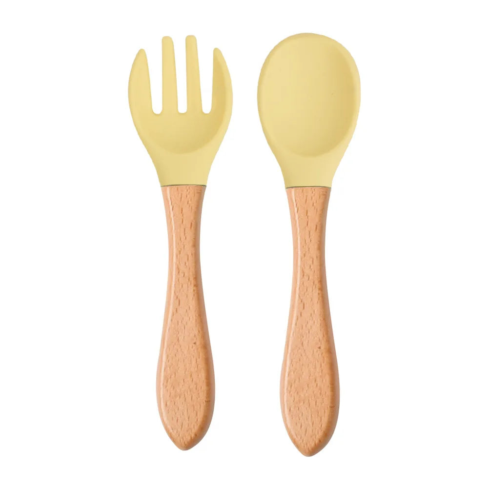 Set de Cubiertos de Entrenamiento – Silicona y Madera