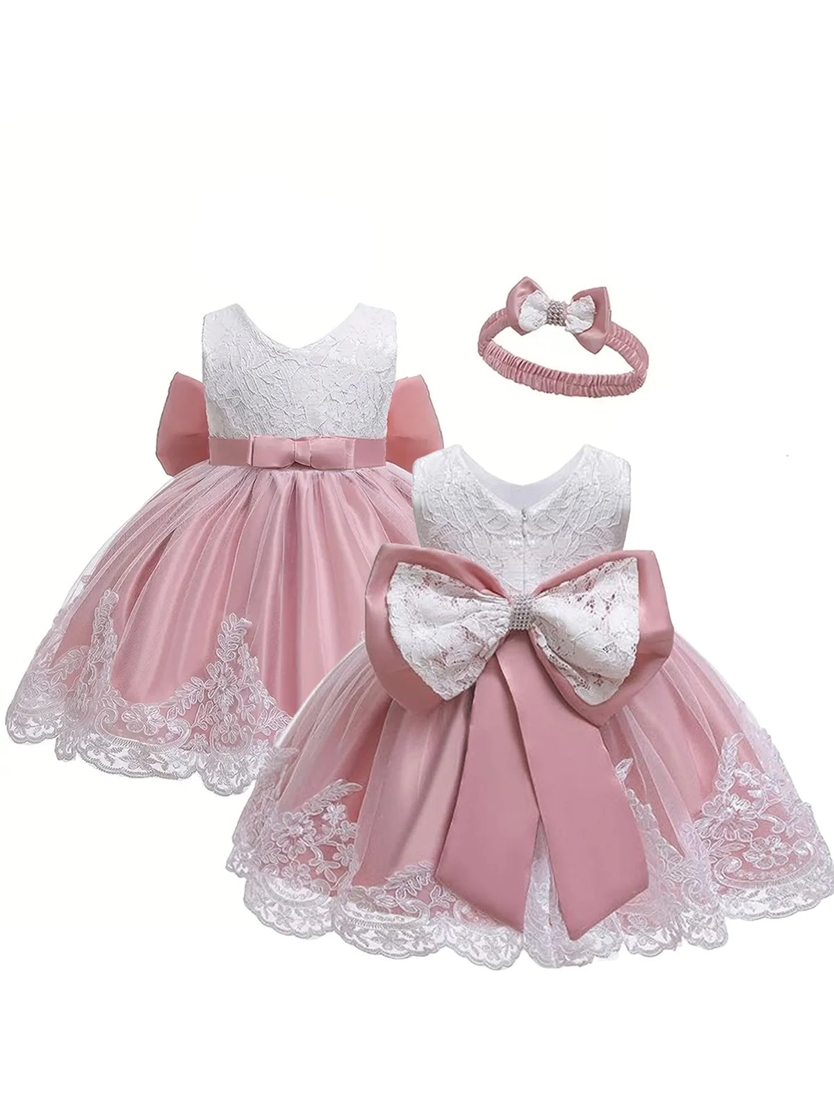 Vestido de Princesa Rojo para Bebé:  Navidad y Fiesta (0-24M)