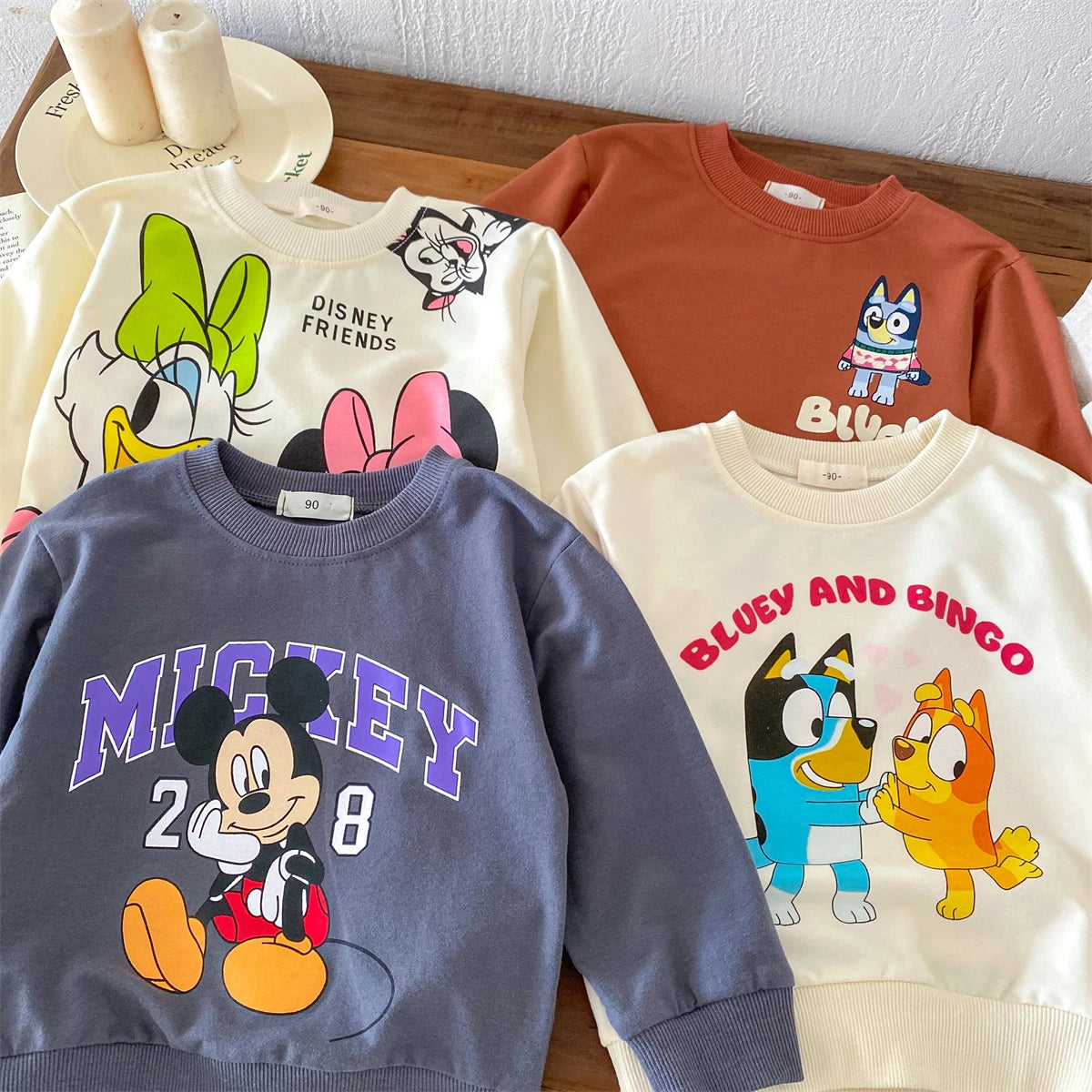 Sudadera Disney/Bluey: Comodidad Suelta y Estilo Casual (Primavera/Otoño) (6M-4T)