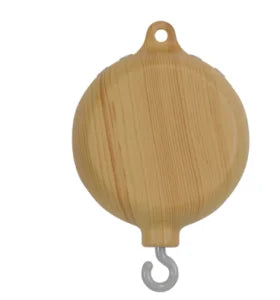 Móvil de Cuna 360° de Madera y Felpa | Estimulación Temprana | Oso Rosa, Conejo Café y Estrellas