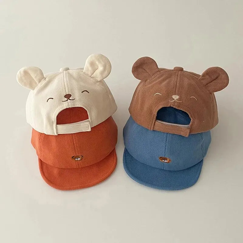 Gorra de Béisbol de Oso Kawaii: Protección Solar y Estilo Adorable (3-18 Meses)