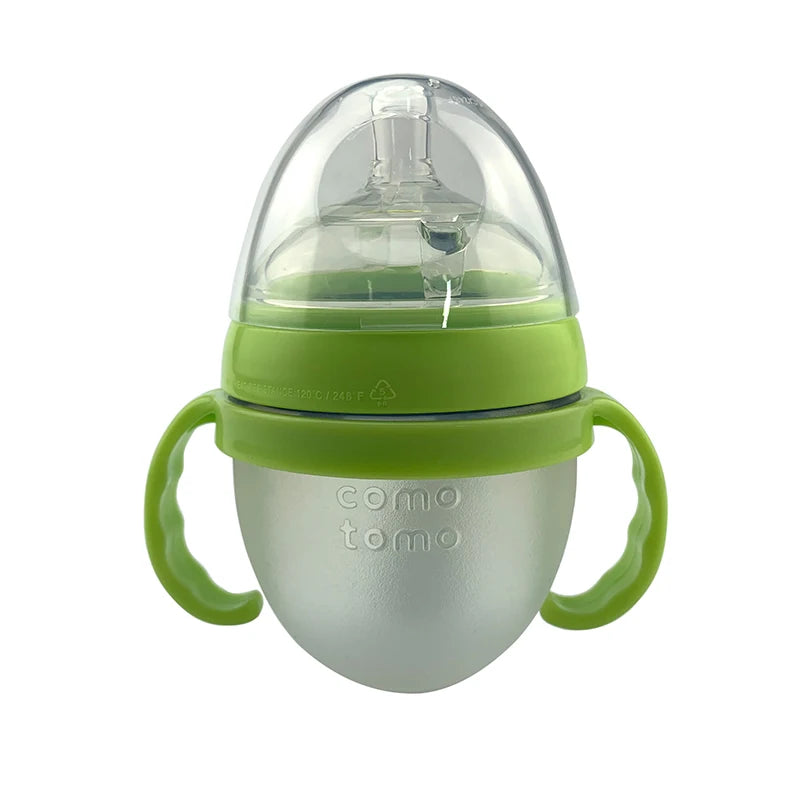 Pack de 2 Biberones de Silicona Premium (5 oz y 8 oz) | Diseño de Lactancia Natural y Anti-Cólicos