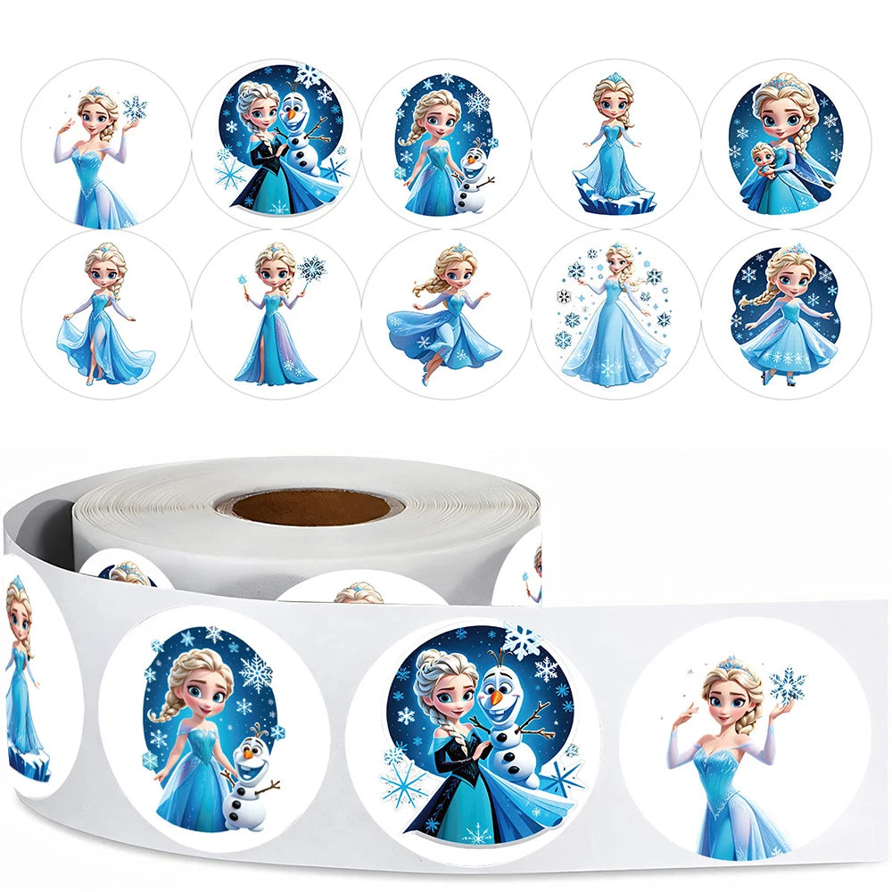 Rollo de 500 Pegatinas Disney Frozen: ¡Elsa, Magia y Hielo!
