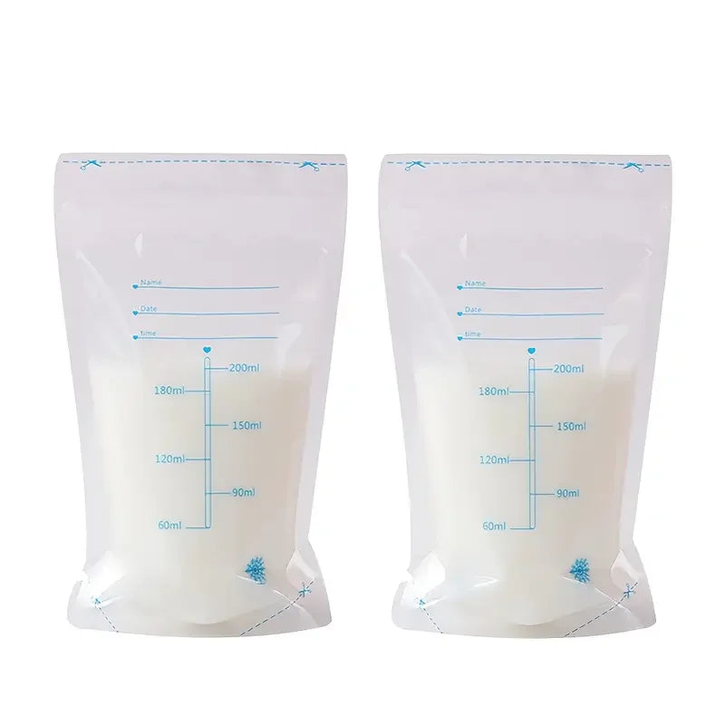 30 Uds. Bolsas para Leche Materna| 200 ml, Doble Sello y Boquilla