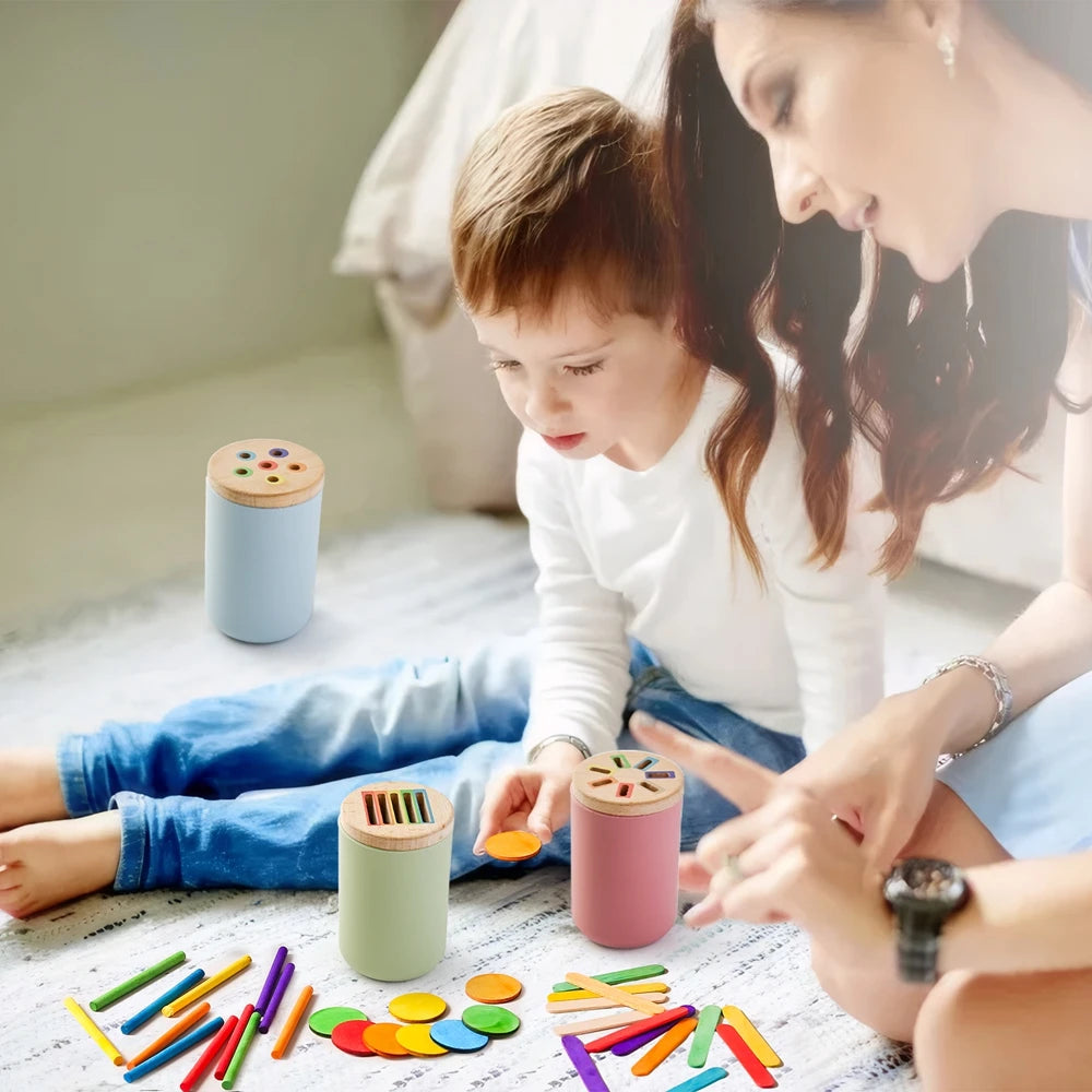 Set de Clasificación Montessori | Madera y Silicona para el Desarrollo Cognitivo