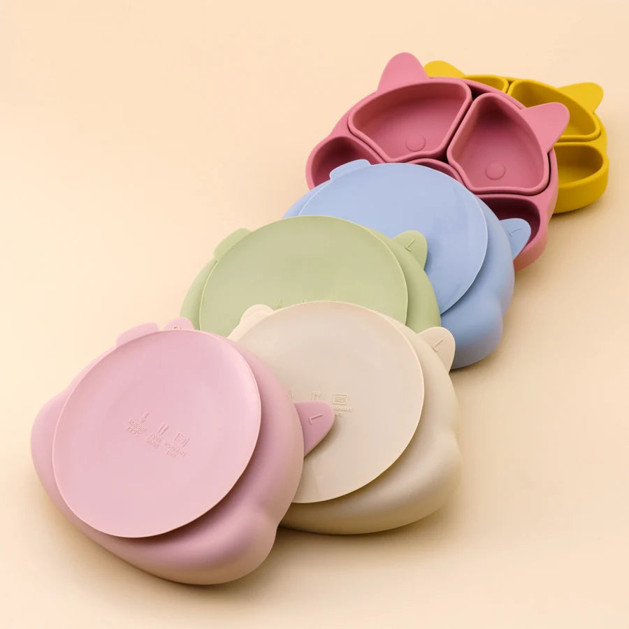 Plato de silicona con ventosa para bebé sin BPA's