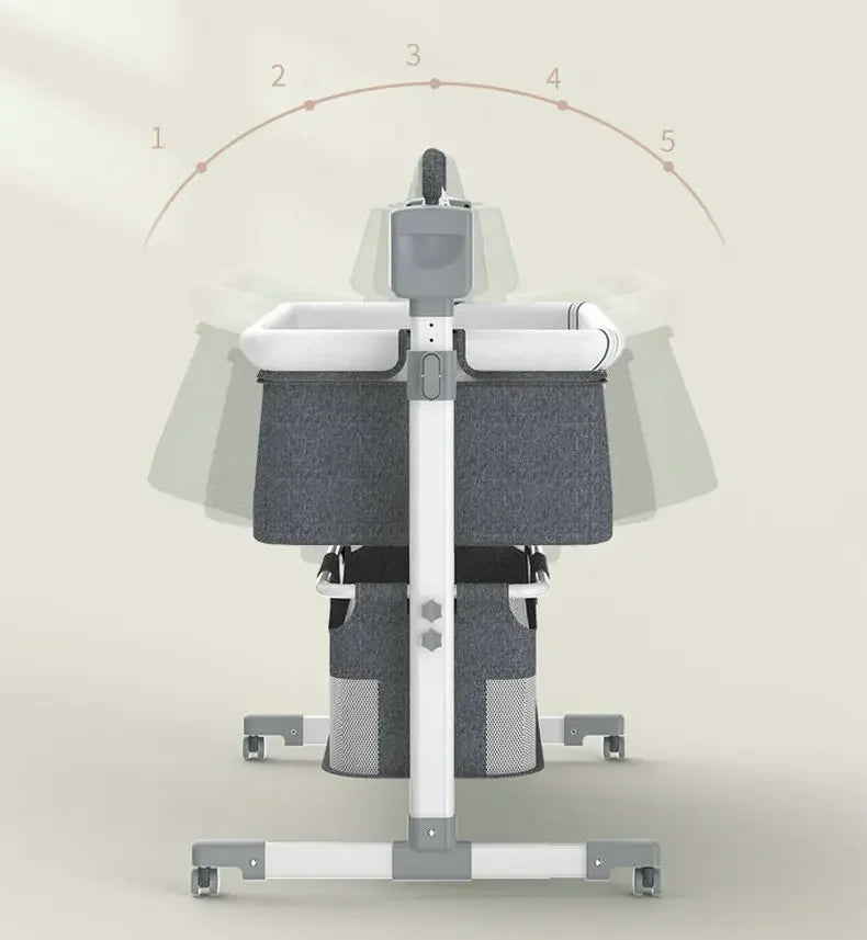 Cuna Colecho Eléctrica Multifuncional 5 en 1 (Colecho, Mecedora y Altura Ajustable)