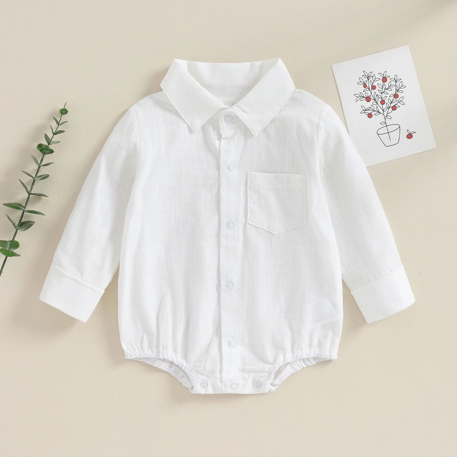 Mameluco/Body Estilo Camisa de Vestir para Bebé Niño (0-24 Meses)