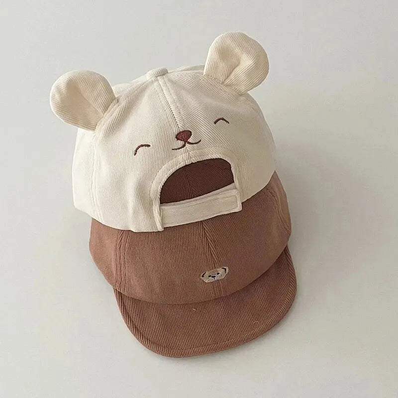 Gorra de Béisbol de Oso Kawaii: Protección Solar y Estilo Adorable (3-18 Meses)