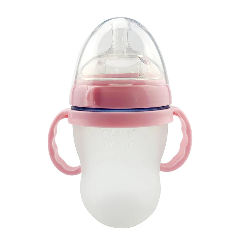 Pack de 2 Biberones de Silicona Premium (5 oz y 8 oz) | Diseño de Lactancia Natural y Anti-Cólicos