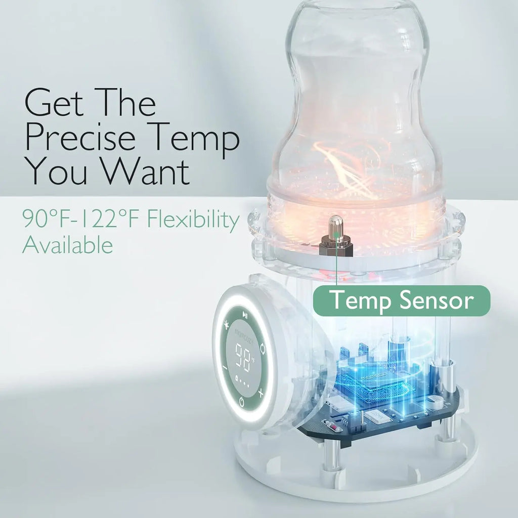 Calentador de Biberones Portátil Momcozy | Inalámbrico, Calentamiento Rápido y Doble Anti-Fugas