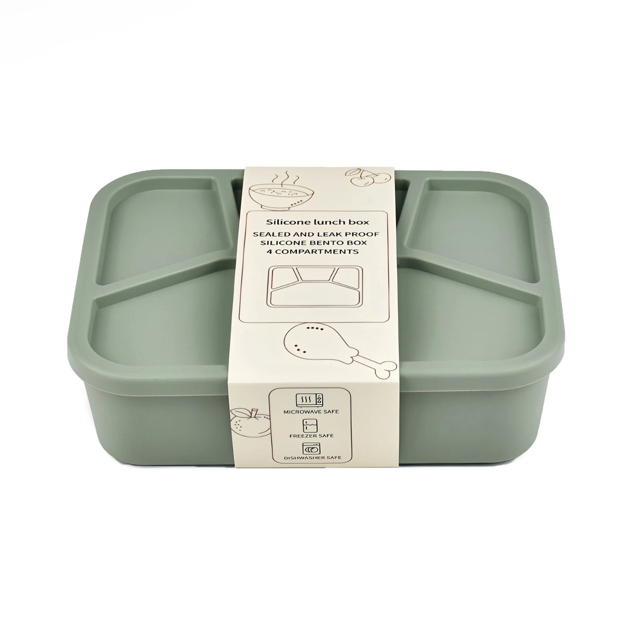 Caja Bento de Silicona  |  Compartimentos a Prueba de Fugas