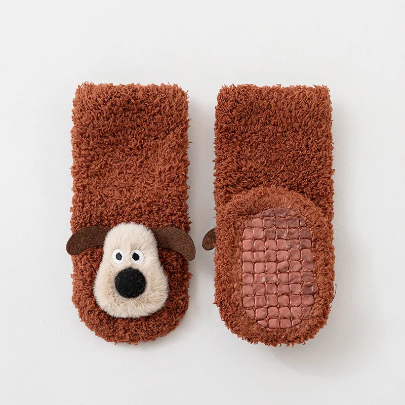 Calcetines de Invierno Cálidos y Antideslizantes para Bebé (Perrito Tridimensional)
