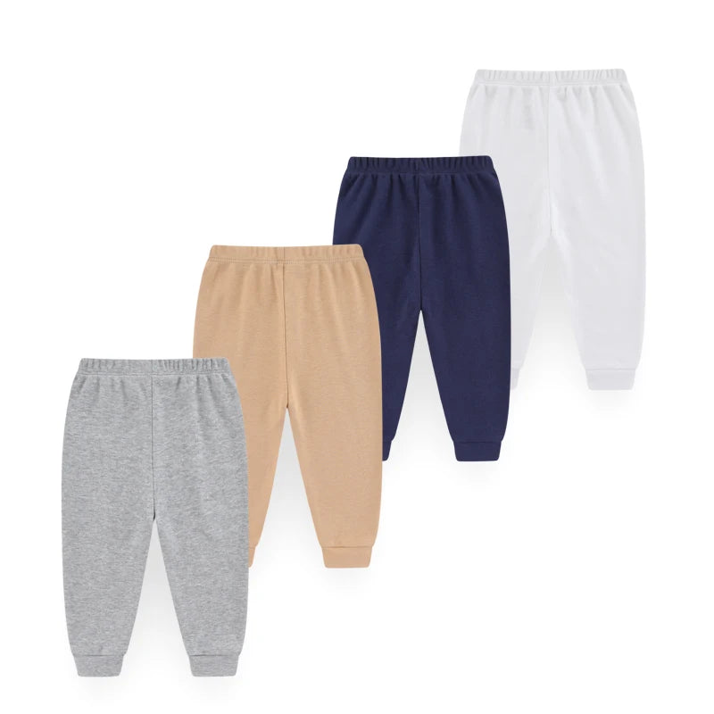 Set de 4 Pantalones de Algodón 100% (Unisex) - Color Sólido para Todas las Estaciones