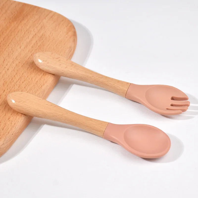 Set de Cubiertos de Entrenamiento – Silicona y Madera