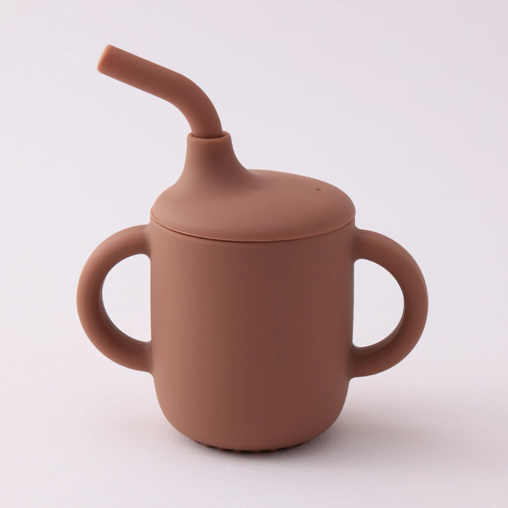 Vaso Entrenador de Silicona 180ml con Asas |  Entrenamiento Seguro, Antifugas, Sin BPA