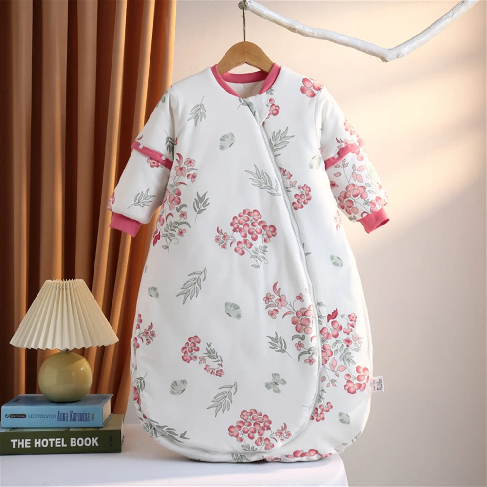 Saco de Dormir de Algodón (Grado Térmico 2.5): Mangas Largas Anti-Patadas (0-3 Años)