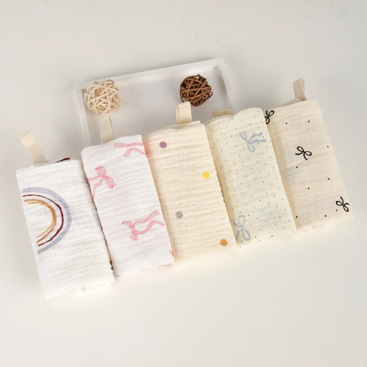 Set de Toallitas Cuadradas de Gasa de Algodón (5 Piezas) | 4 Capas, Ultra Absorbentes y Multifuncionales