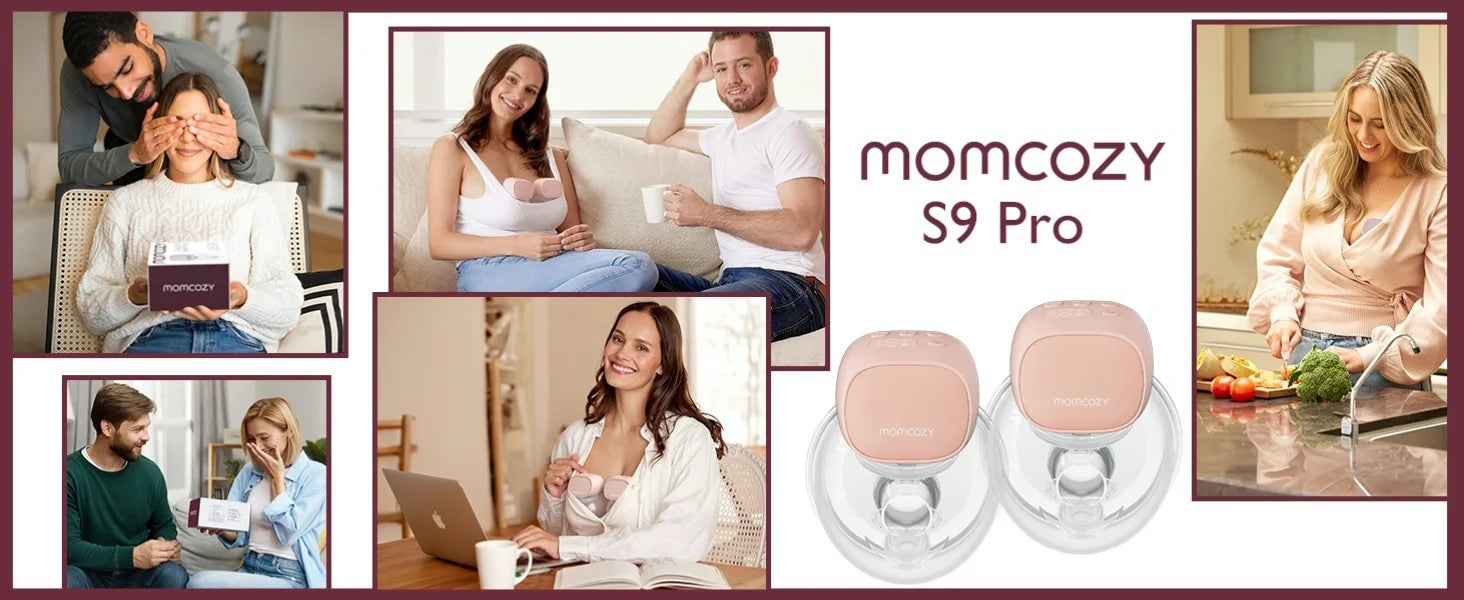 Extractor de Leche Manos Libres Momcozy S9 Pro | Doble Portátil, Batería de Larga Duración y Pantalla LED