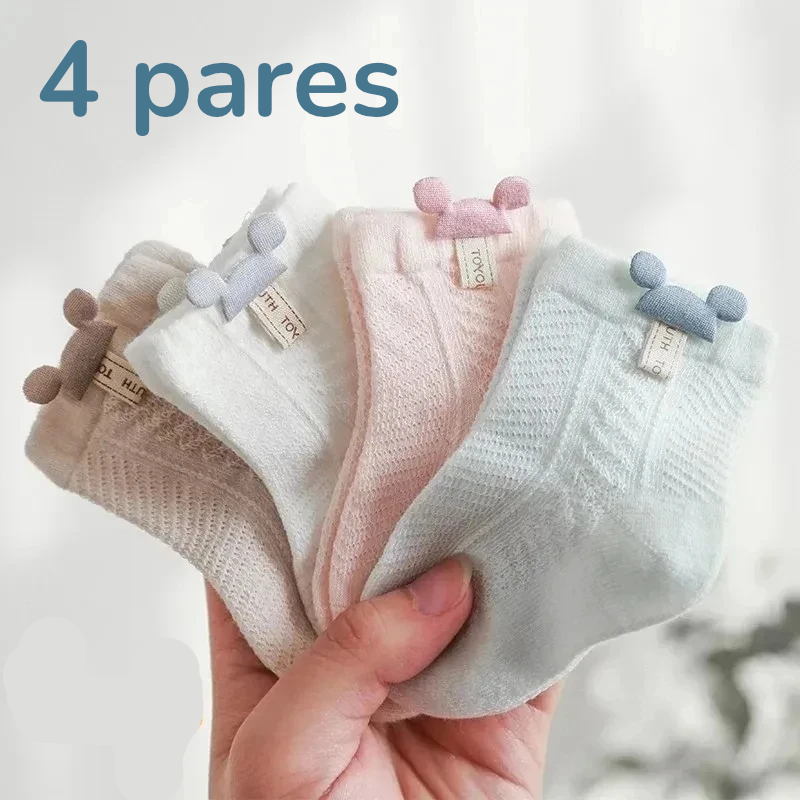 Calcetines Bebé Malla Fina: Frescura y Confort Dibujos Animados