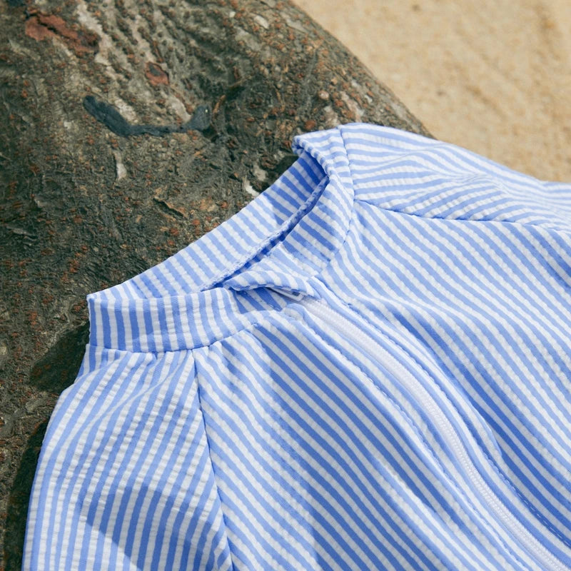 Set "Rayas Marineras" – Protección Total para el Verano (0M-3T)