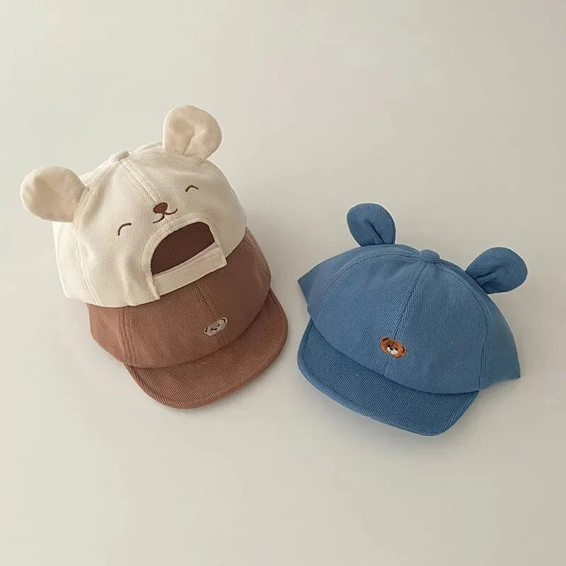 Gorra de Béisbol de Oso Kawaii: Protección Solar y Estilo Adorable (3-18 Meses)