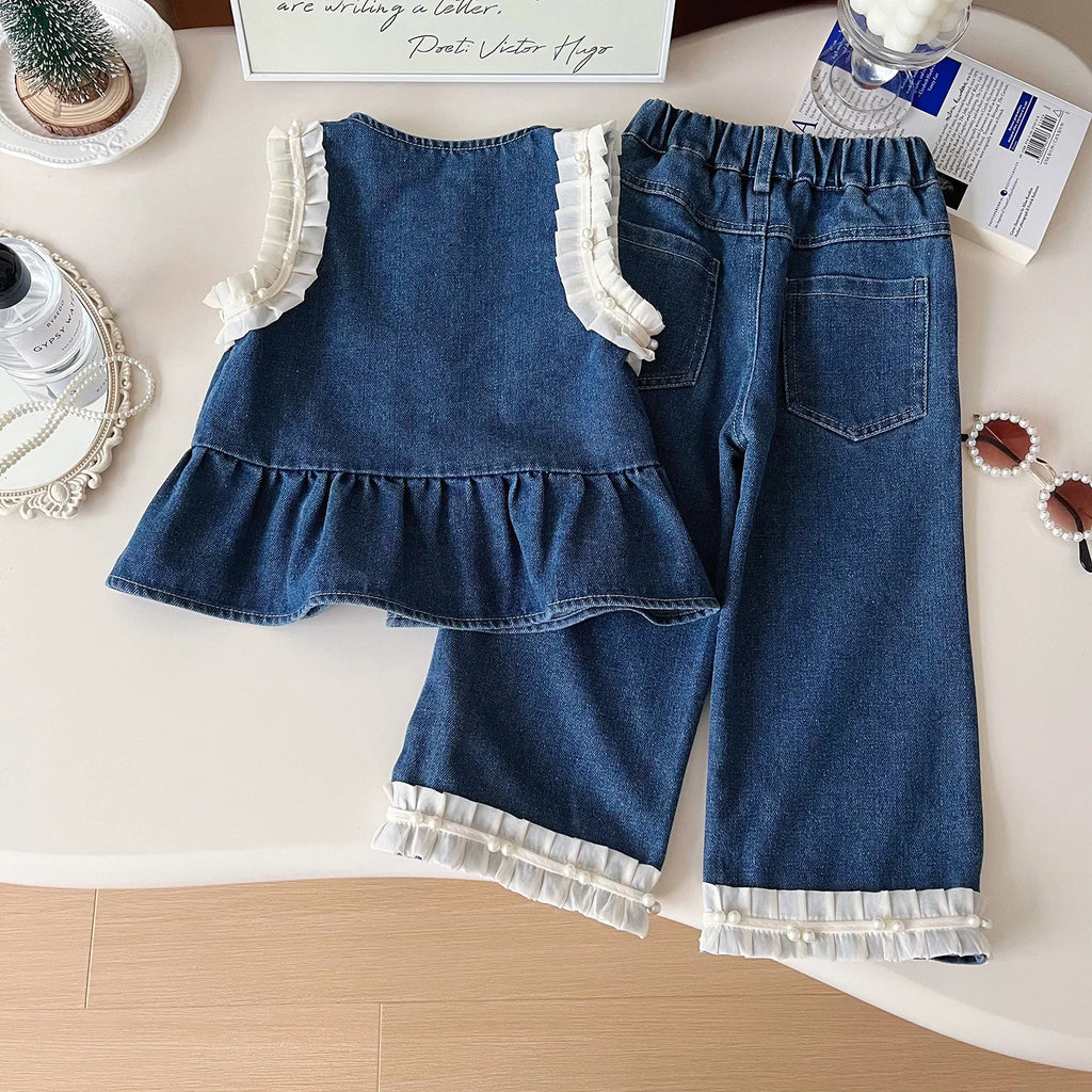 Conjunto Denim "Cute & Casual" – ¡Estilo Ins para el Diario! (24M-7T)