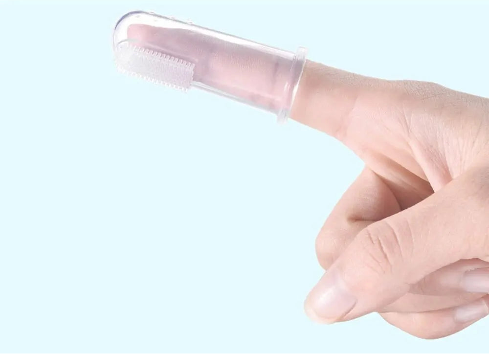 Cepillo de Dientes de Dedo de Silicona: Para Encías, Dientes Deciduos y Lengua (Mayores de 6 Meses)