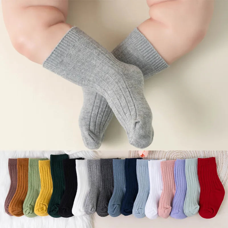 Calcetines de Algodón: Suaves, Transpirables (0-8 años)