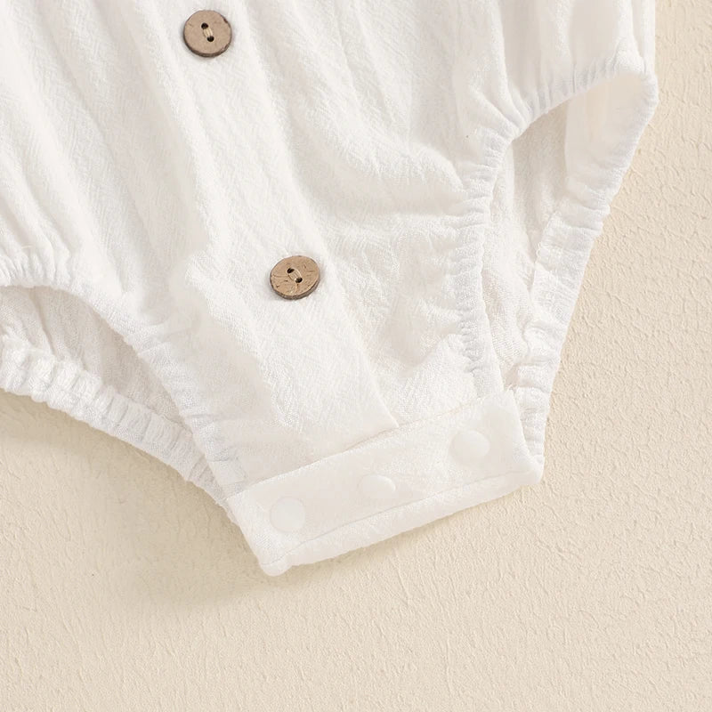 Conjunto de Caballero para Bebé Niño: Mameluco, Pantalón Corto y Corbatín (0-18M)